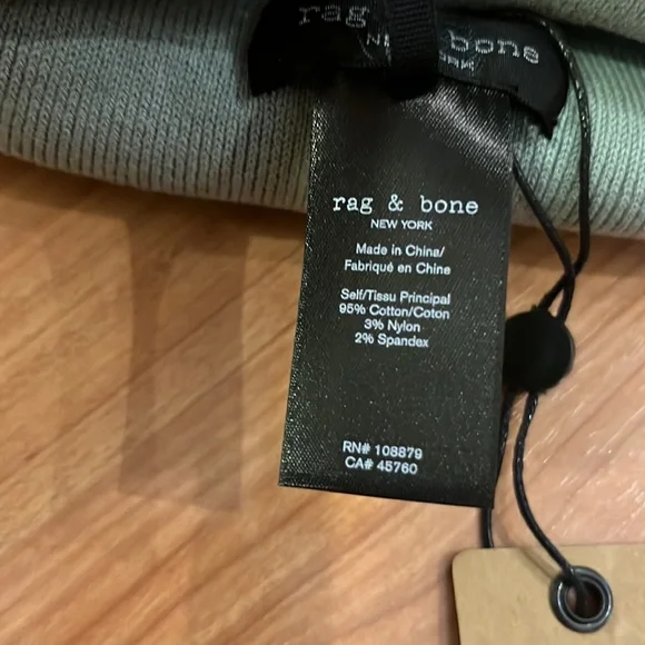 New Rag & Bone Addison cotton beanie. Colour is sage (green-blue). - Picture 7 of 8